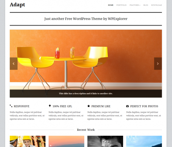 Adapt Free Premium Responsive WordPress Theme in 2012