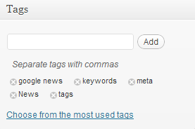 Google News Keywords from Tags - WordPress Plugin