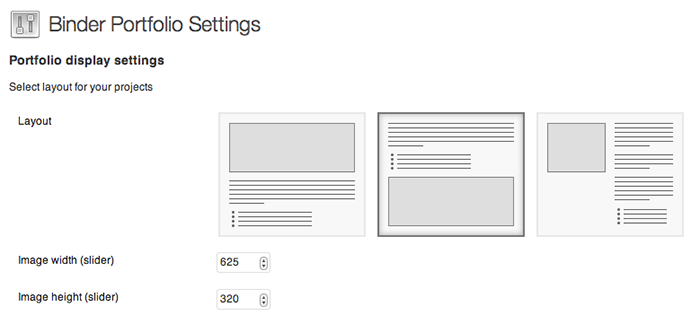 Binder portfolio plugin settings