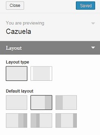 Cazuela WordPress Theme, Page Layouts