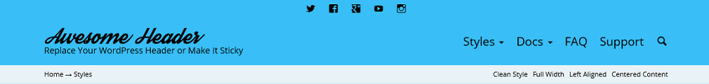 Awesome Header, fixed header plugin for WordPress
