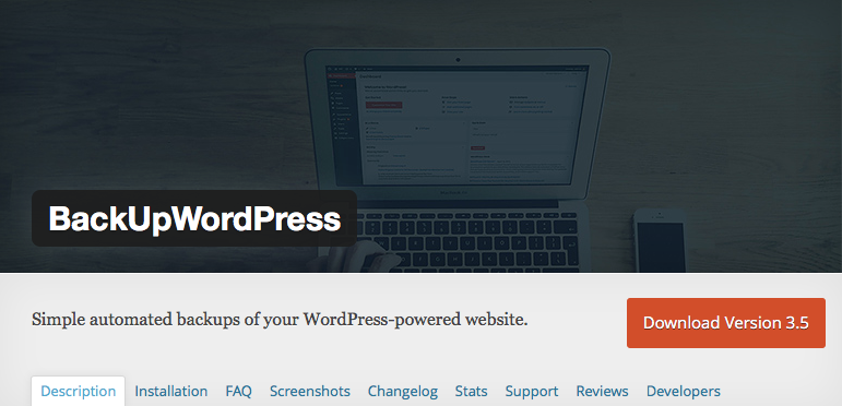 BackUpWordPress WP plugin