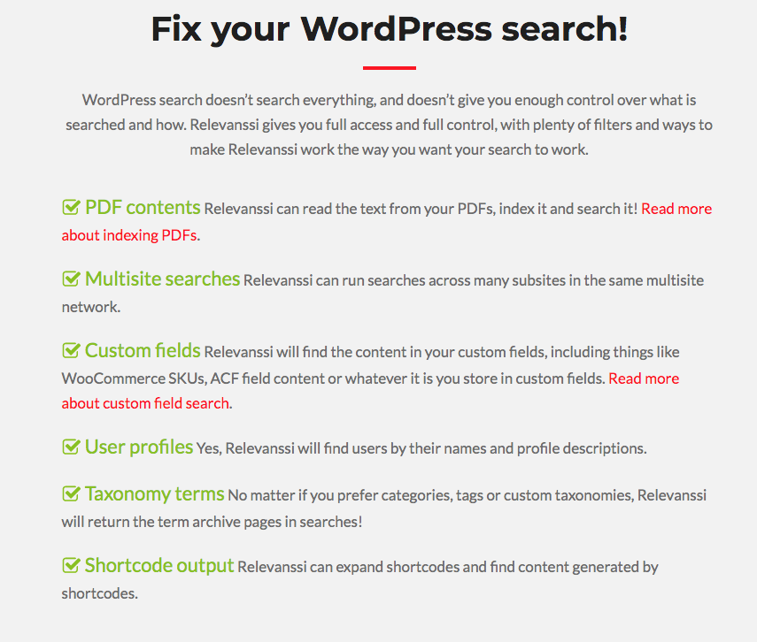 Relevanssi best WordPress search plugin 