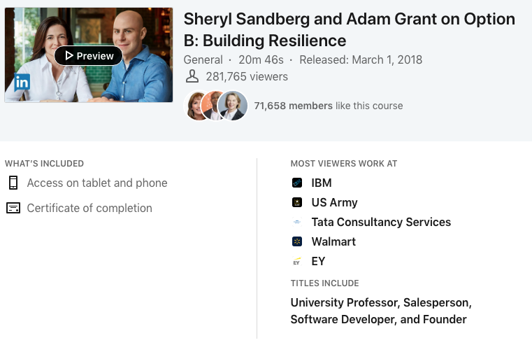 LinkedIn Learning - Building Resilience Online Course