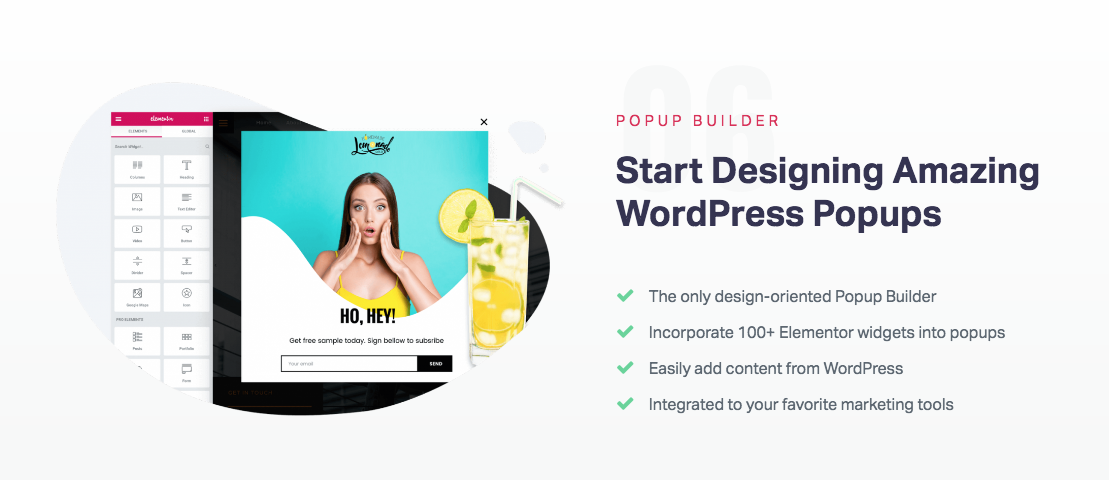 Elementor WordPress Landing Page Plugin Popups