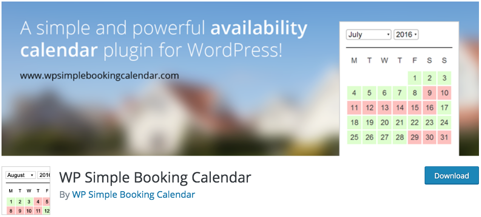 WP Simple Booking Calendar WordPress Appointment Scheduling Plugin