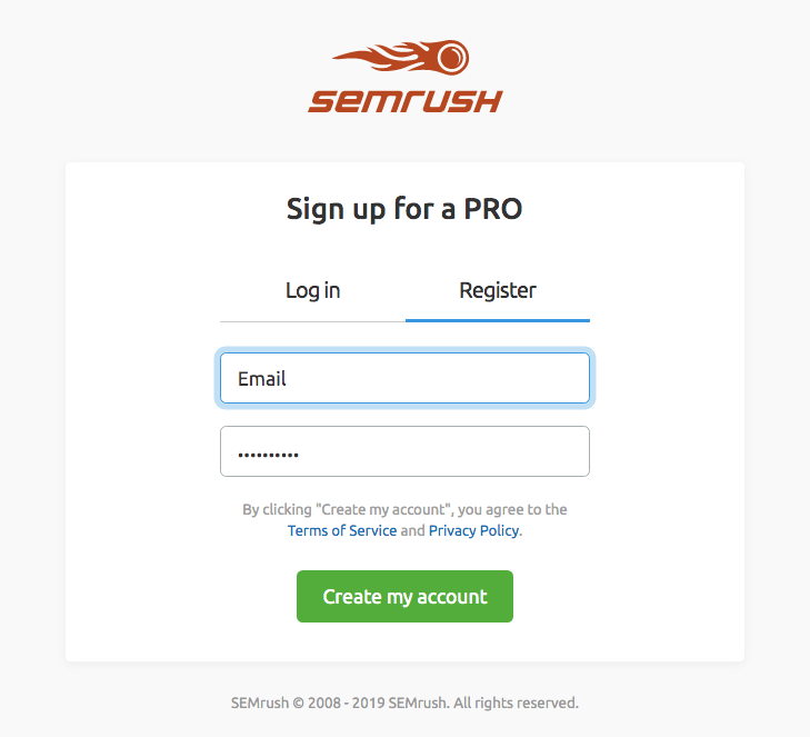 Free 30-day SEMrush Trial Form